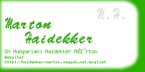 marton haidekker business card